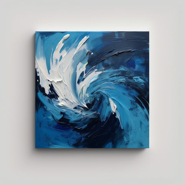 GENERICO - Pintura De Pared Azul Moderna Abstracta Colorida 50x50 Cm