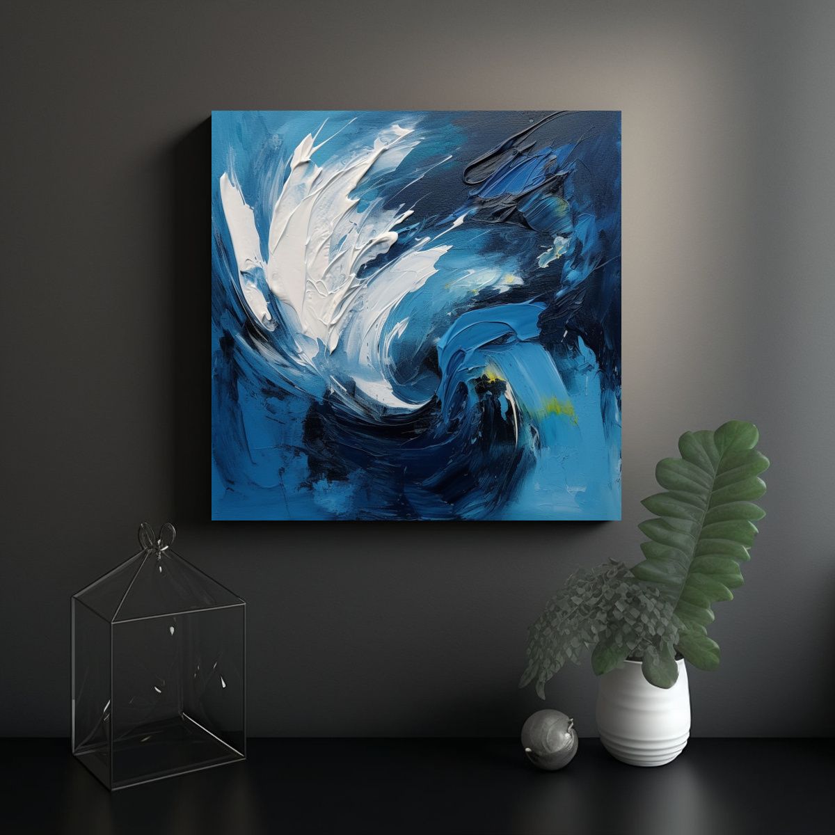 GENERICO - Pinturas Decorativas Azules Hermosas Y Expresivas 90x90 Cm