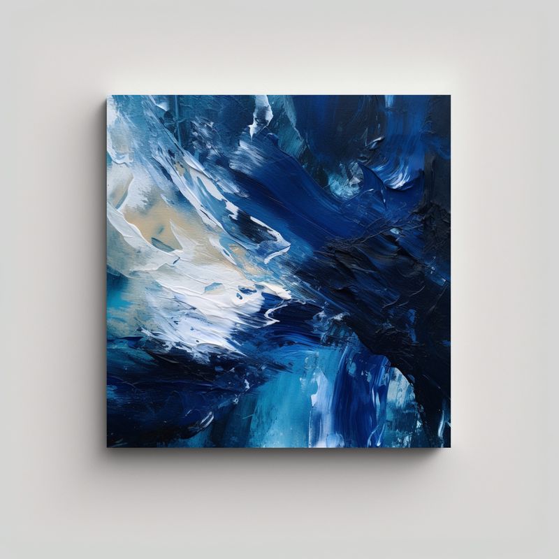 GENERICO - Pinturas Abstractas Modernas Azul Baratas Y 70x70 Cm