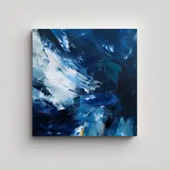 GENERICO - Cuadros Modernos Abstractos En Azul: Arte De 60x60 Cm