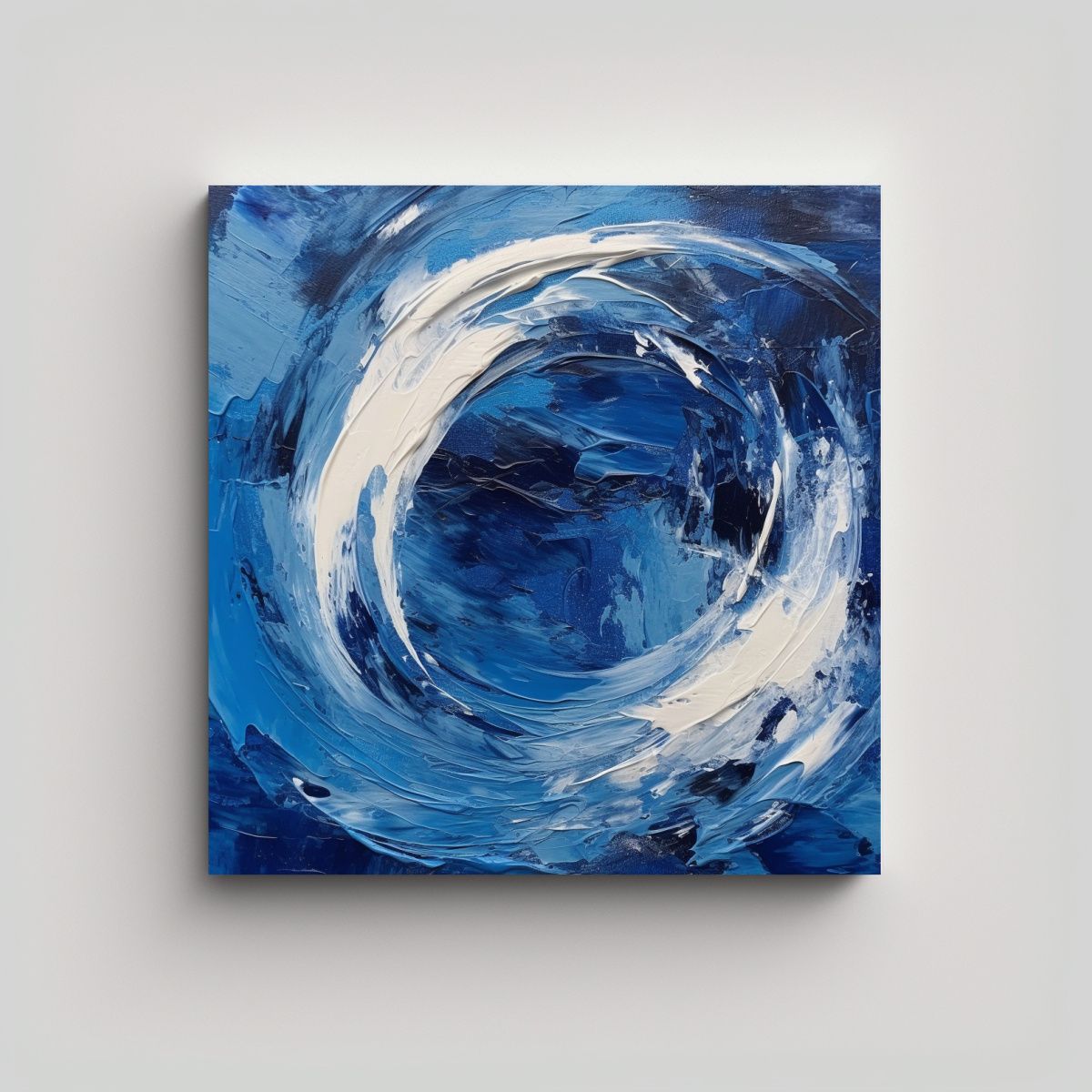 GENERICO - Cuadro Azul Moderno Y Abstracto, Expresivo Y 90x90 Cm