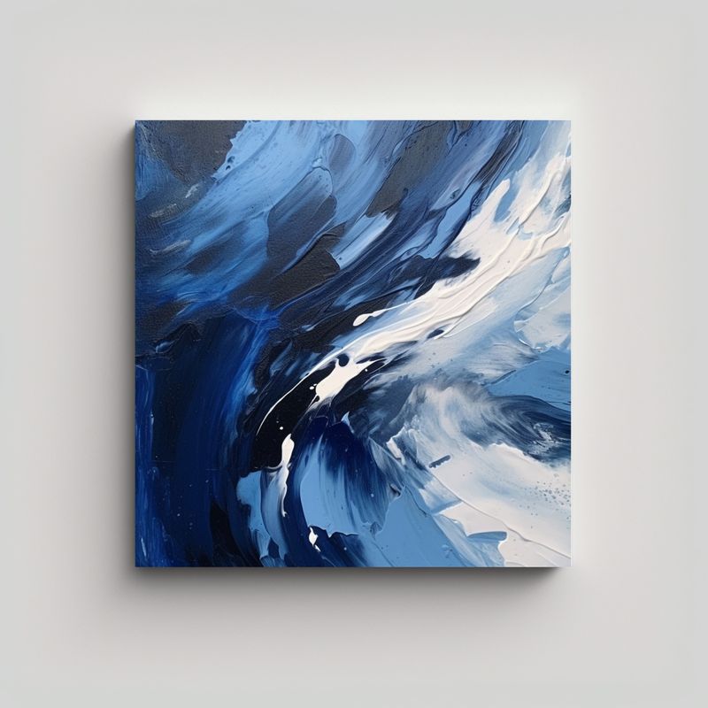 GENERICO - Pintura Azul Clásica Moderna Abstracta Simple Y 80x80 Cm