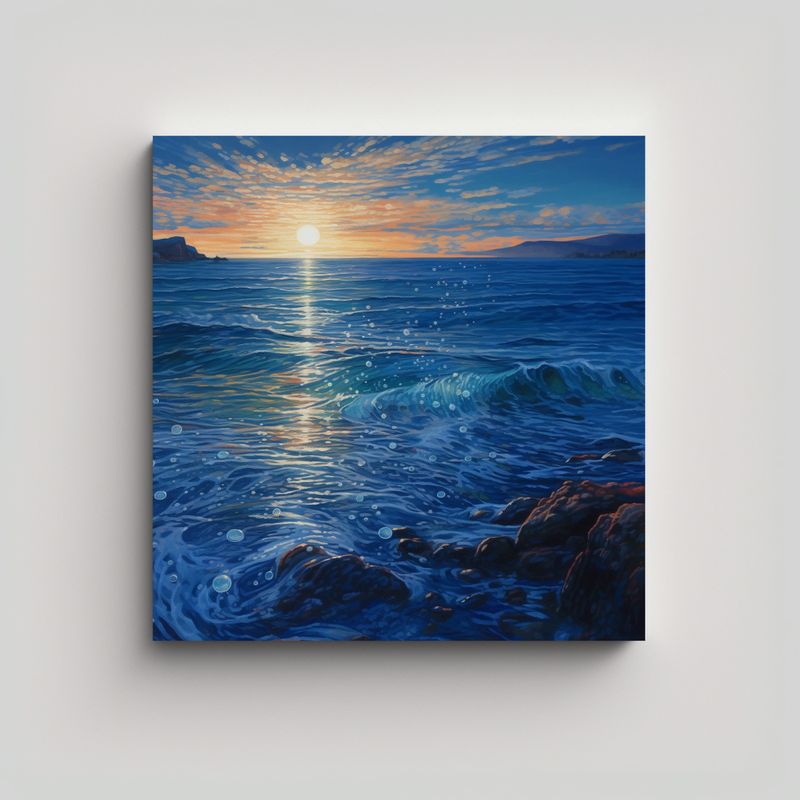 GENERICO - Pintura Creativa Azul Brillante Mar Sobre 90x90 Cm