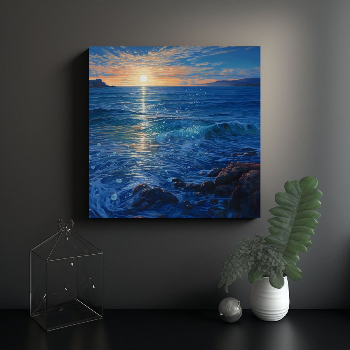 GENERICO - Pintura Creativa Azul Brillante Mar Sobre 60x60 Cm