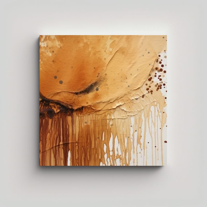GENERICO - Pinturas Decorativas Vintage Con Manchas Marrones 60x60 Cm