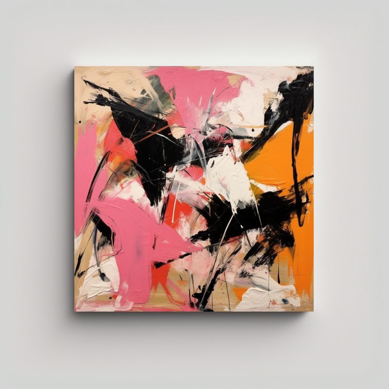 GENERICO - Arte Impreso Colorido: Influencia De Franz Kline 70x70 Cm