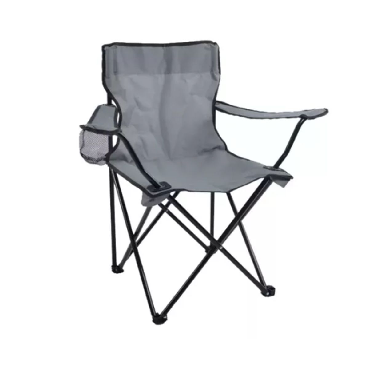 GENERICO - Silla Plegable Camping Playa Picnic Con Porta Vasos GRIS