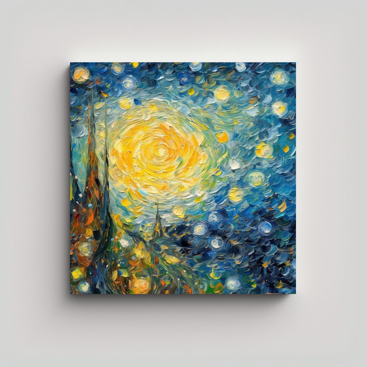 GENERICO - Pintura En Bastidor Patrón Intenso Inspirada En 80x80 Cm