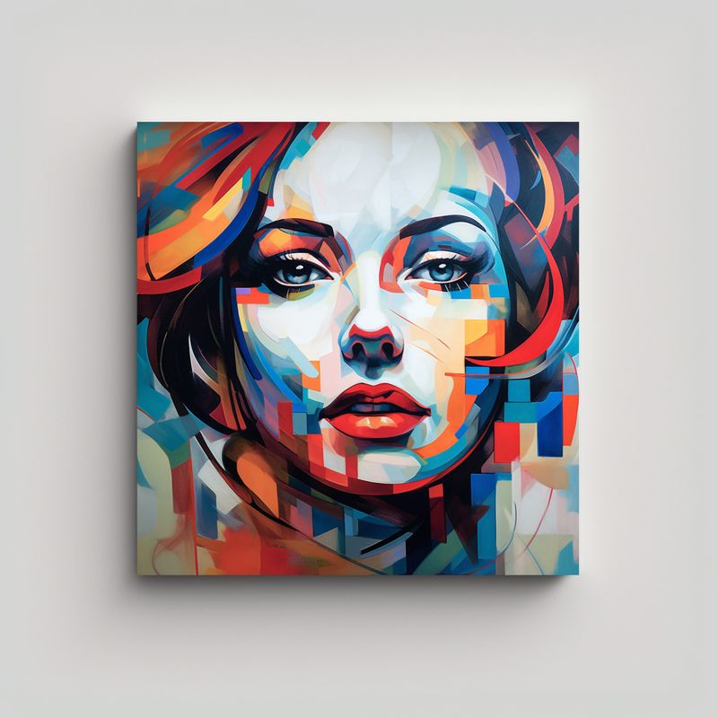 GENERICO - Pintura Abstracta Colorida Superpuesta Por 80x80 Cm