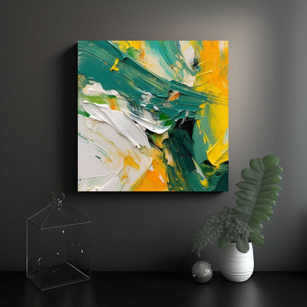 GENERICO - Cuadro Colorido Estilo Abstracto Para Decoración 50x50 Cm