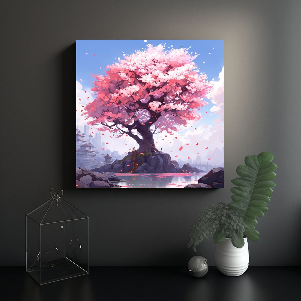 GENERICO - Pinturas Decorativas De Cerezos En Floración En 50x50 Cm