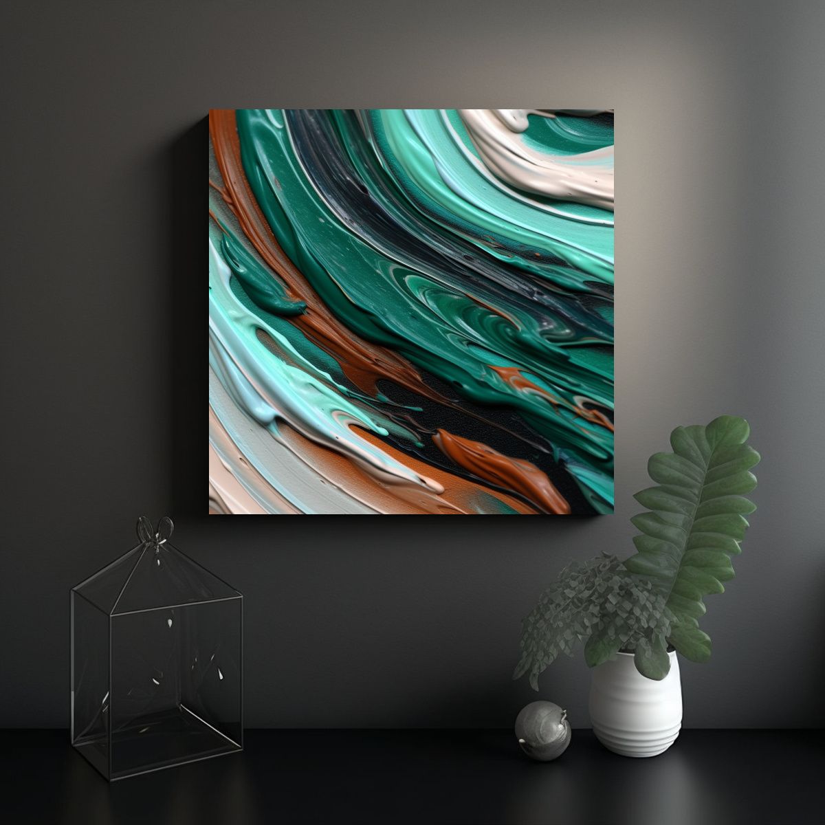 GENERICO - Cuadro Abstracto Estilo Decorativo: Armonía 80x80 Cm