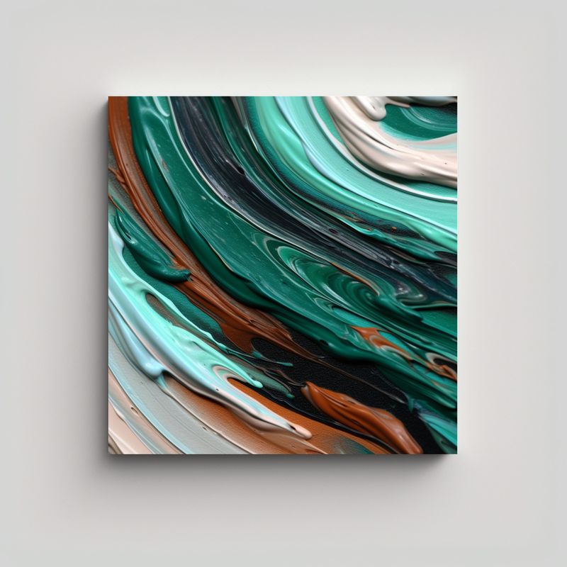 GENERICO - Cuadro Abstracto Estilo Decorativo: Armonía 60x60 Cm
