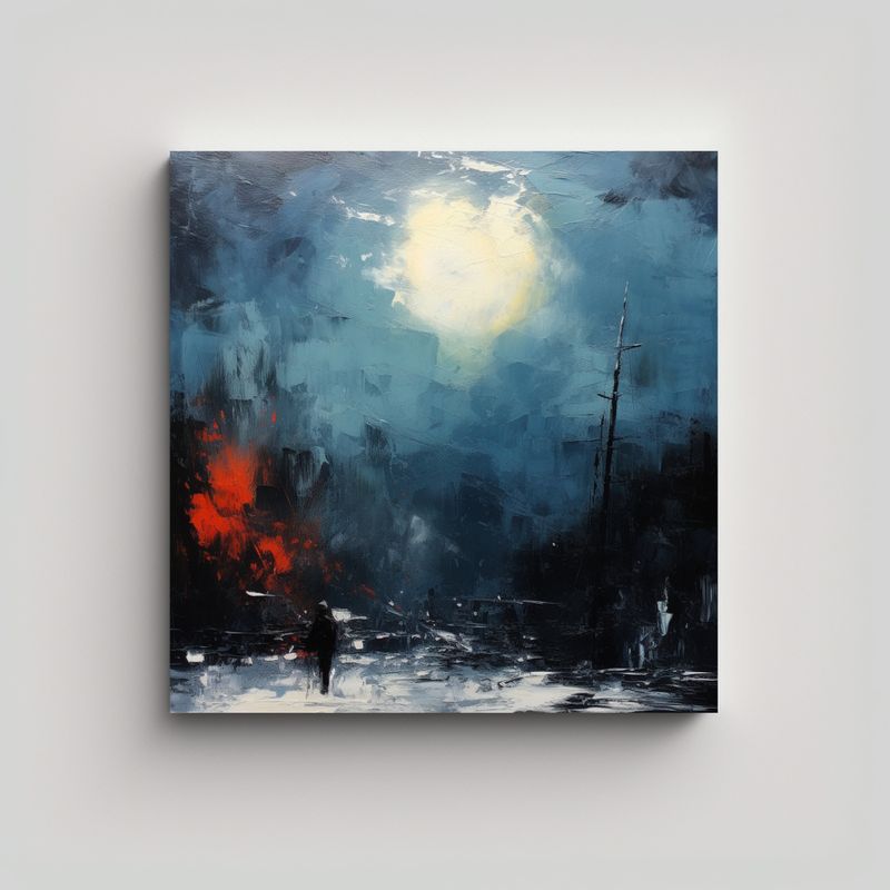 GENERICO - Cuadro Venta Living Abstracto Cinemático 70x70 Cm