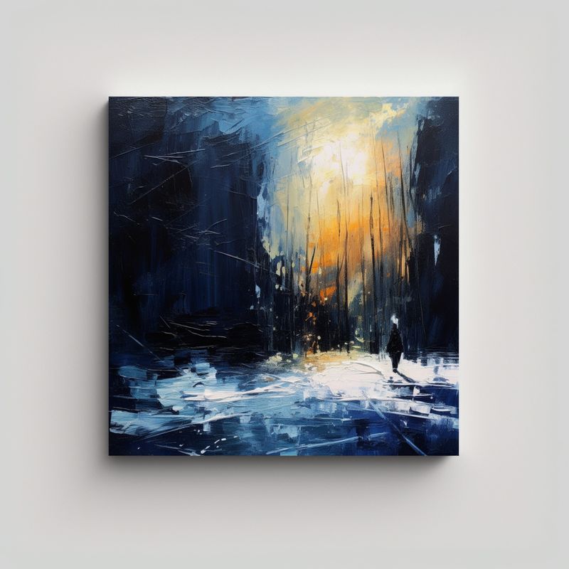 GENERICO - Cuadro Impreso Abstracto Cinematográfico 90x90 Cm