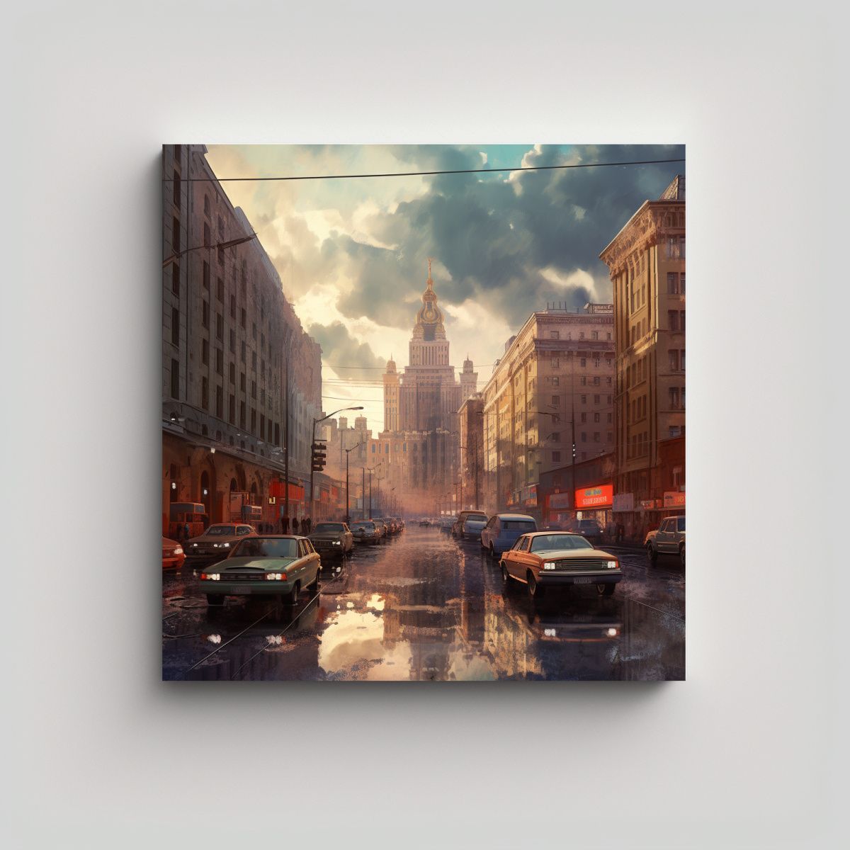 GENERICO - Cuadro Digital De Moscú En Los 80: Armonía 50x50 Cm