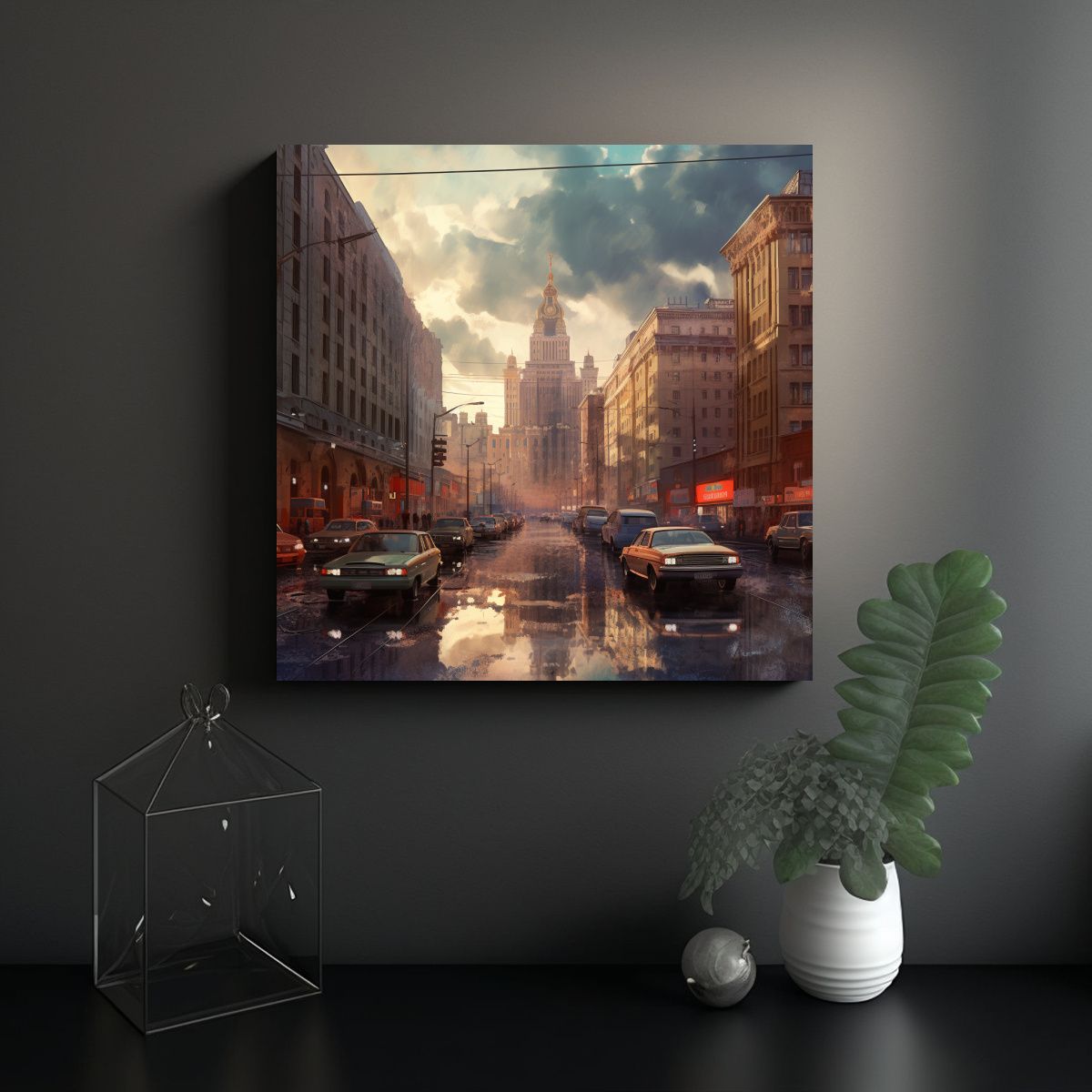 GENERICO - Cuadro Digital De Moscú En Los 80: Armonía 50x50 Cm