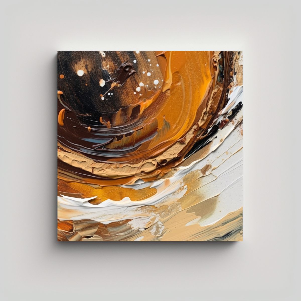 GENERICO - Arte En Bastidor Café Abstracto Enigmático, 60x60 Cm