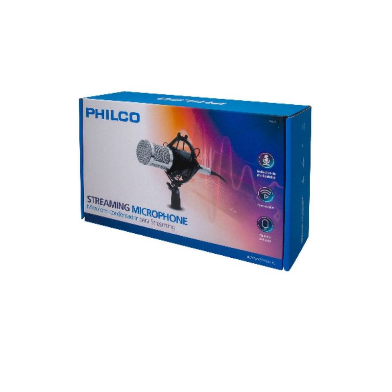 PHILCO - Studio Microphone Con Soporte Philco filtro Anti-pop PHILCO