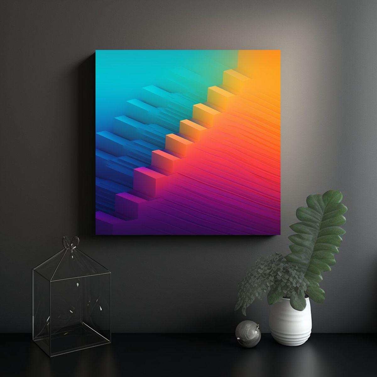 GENERICO - Cuadro Estrellados De Alta Calidad En Gradiente 50x50 Cm
