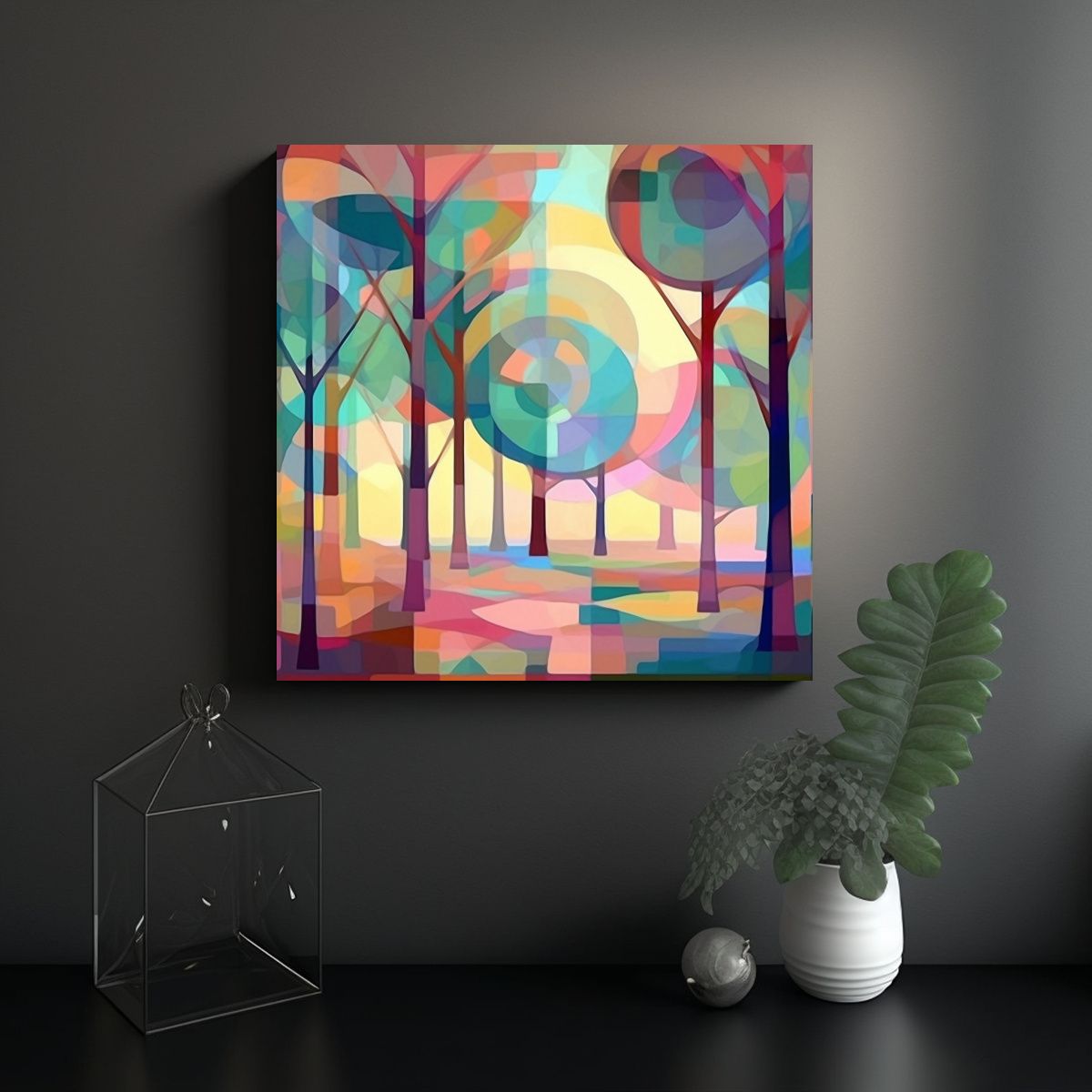 GENERICO - Pintura Mural Arte Callejero Abstracto De 50x50 Cm