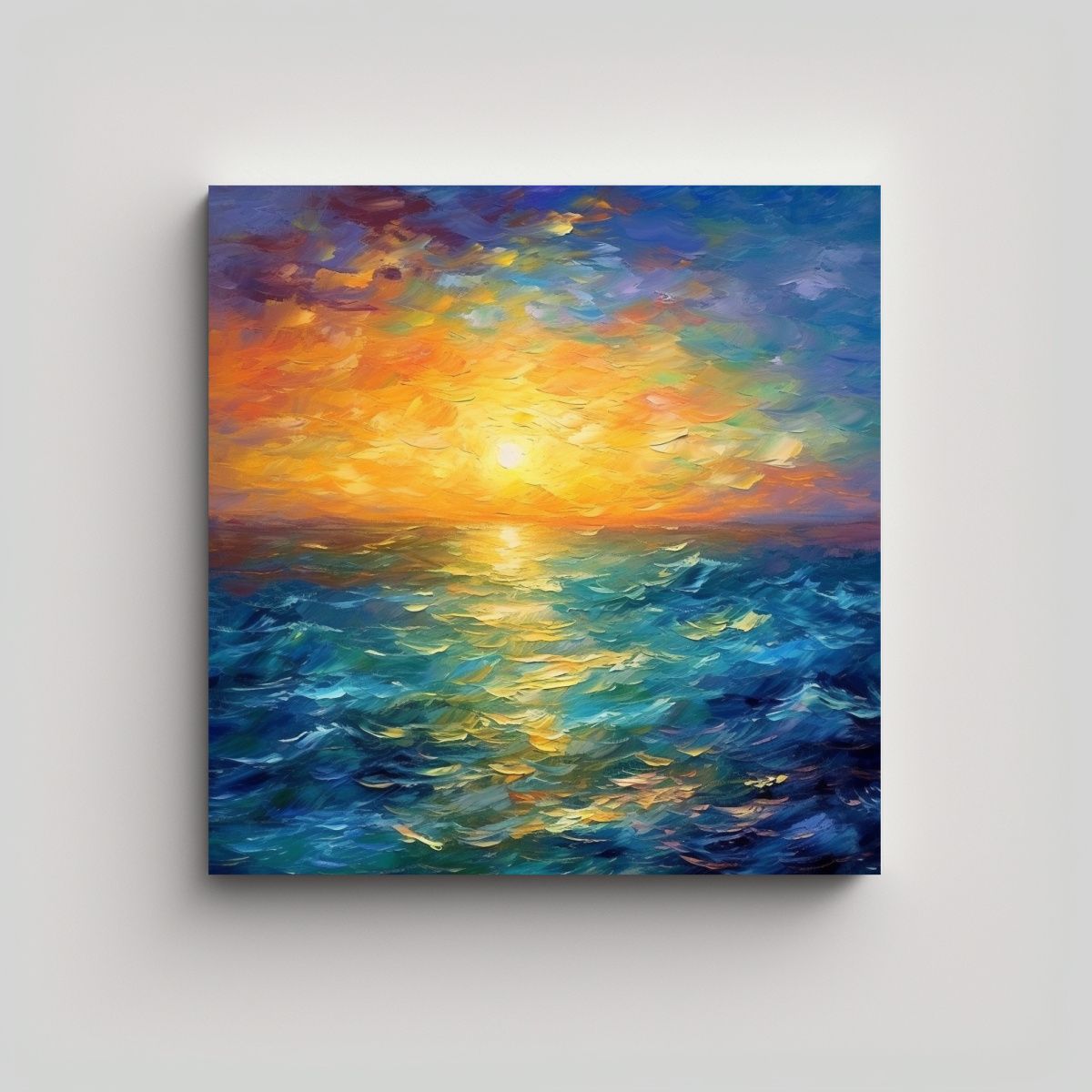 GENERICO - Pintura Abstracta Impresionista Movimiento 50x50 Cm