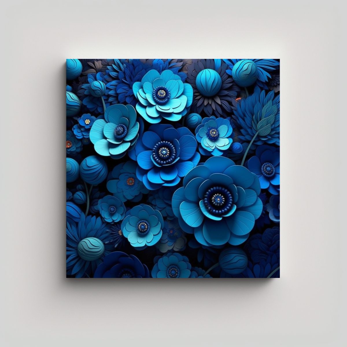 GENERICO - Pinturas Decorativas Arte Forma Adorno Flores 3D 50x50 Cm