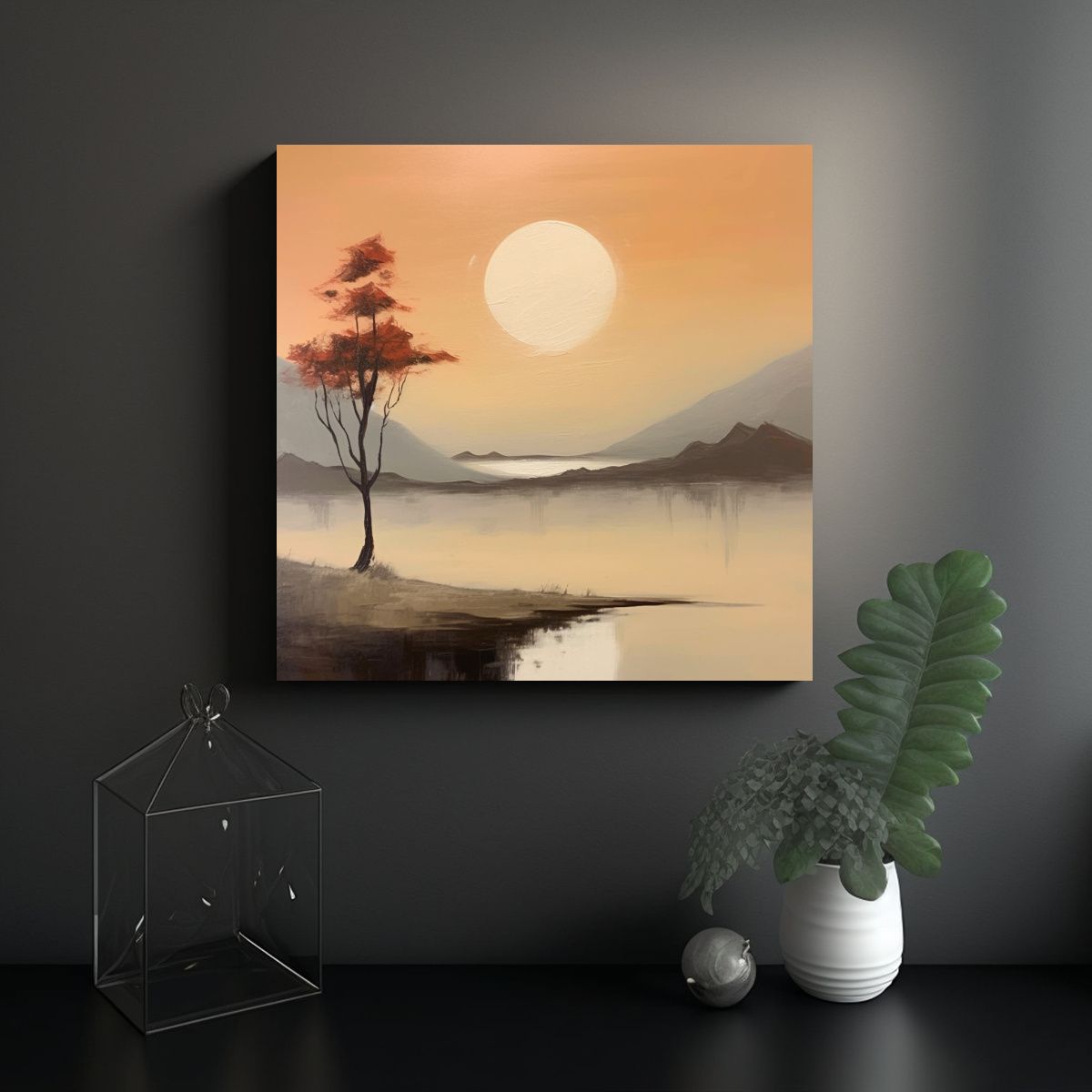 GENERICO - Pinturas Abstractas De Paisajes Minimalistas En 90x90 Cm