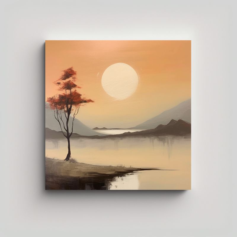 GENERICO - Pinturas Abstractas De Paisajes Minimalistas En 70x70 Cm