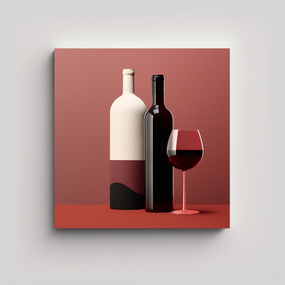 GENERICO - Pinturas De Arte Minimalista En Vino Tinto 90x90 Cm