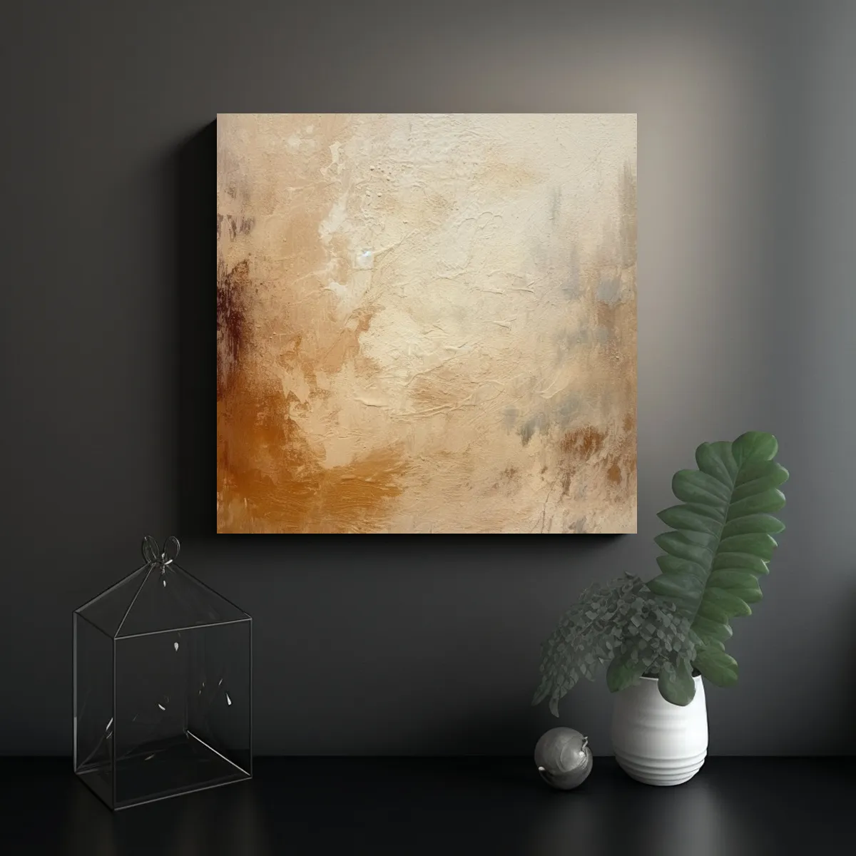 GENERICO - Fondo Lienzo Crema Beige Representación 70x70 Cm
