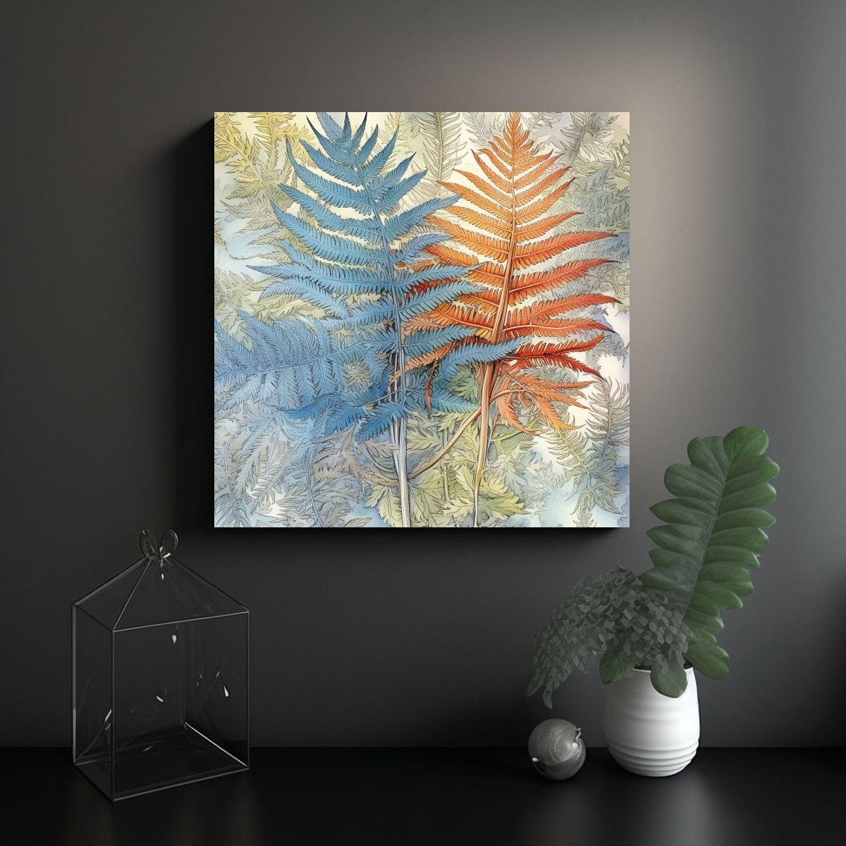 GENERICO - Cuadro Estilo Galería Cyathea Spinulosa Cyathea 70x70 Cm