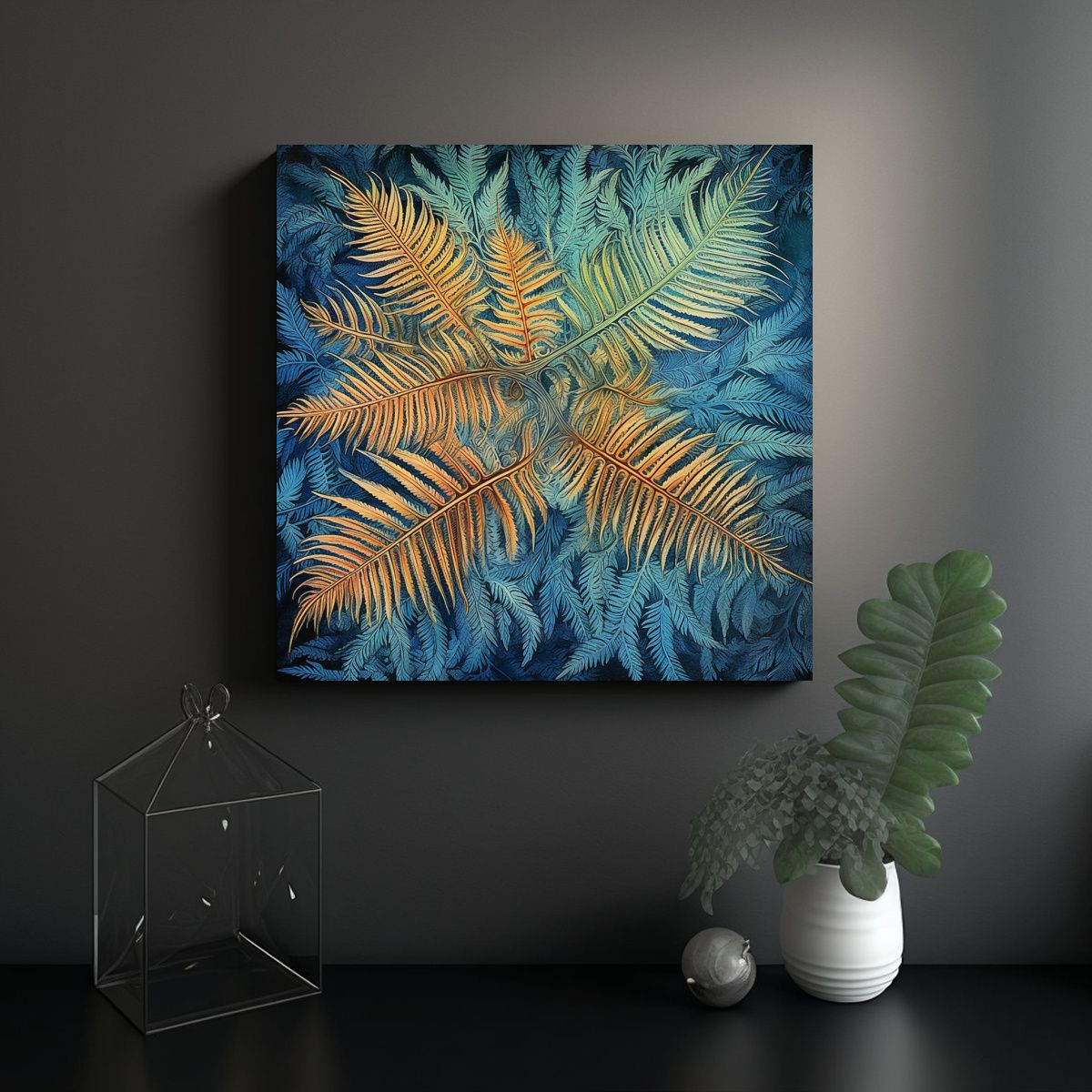 GENERICO - Decoración De Pared Con Pinturas Estilo Cyathea 90x90 Cm