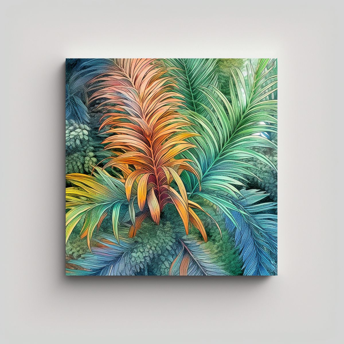 GENERICO - Tela En Bastidor Abstracto Cycas Revoluta Varios 70x70 Cm