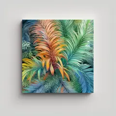 GENERICO - Tela En Bastidor Abstracto Cycas Revoluta Varios 70x70 Cm
