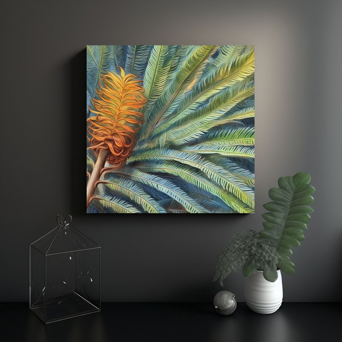 GENERICO - Cuadro Colores Escenario Cycas RevolutaVarios 50x50 Cm