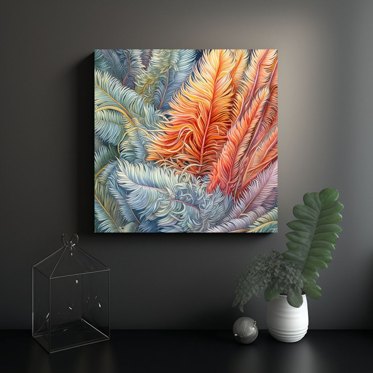 GENERICO - Cuadro Decorativo Con Motivo De Cycas Revoluta En 50x50 Cm