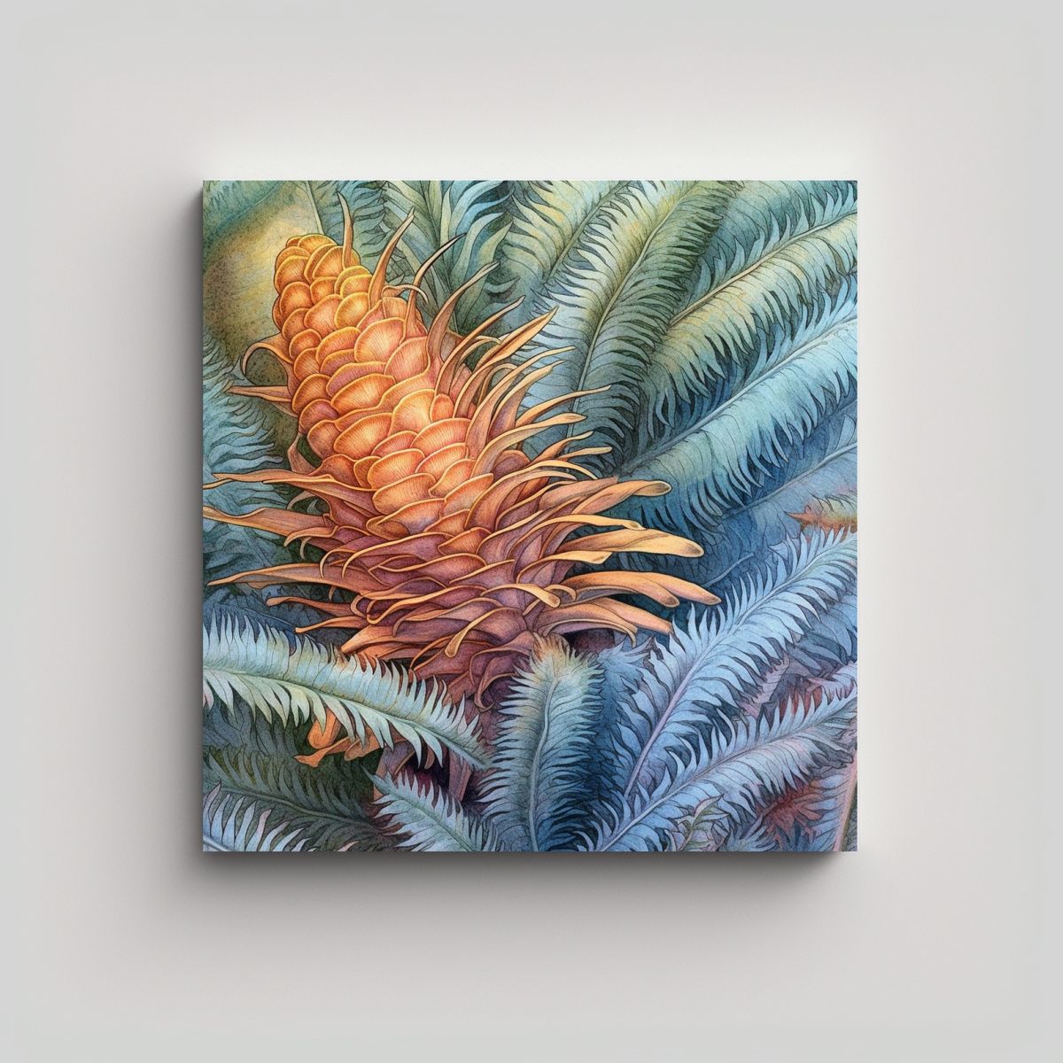 GENERICO - Cuadro Lienzo Tela Mural Cycas Revoluta Varios 50x50 Cm