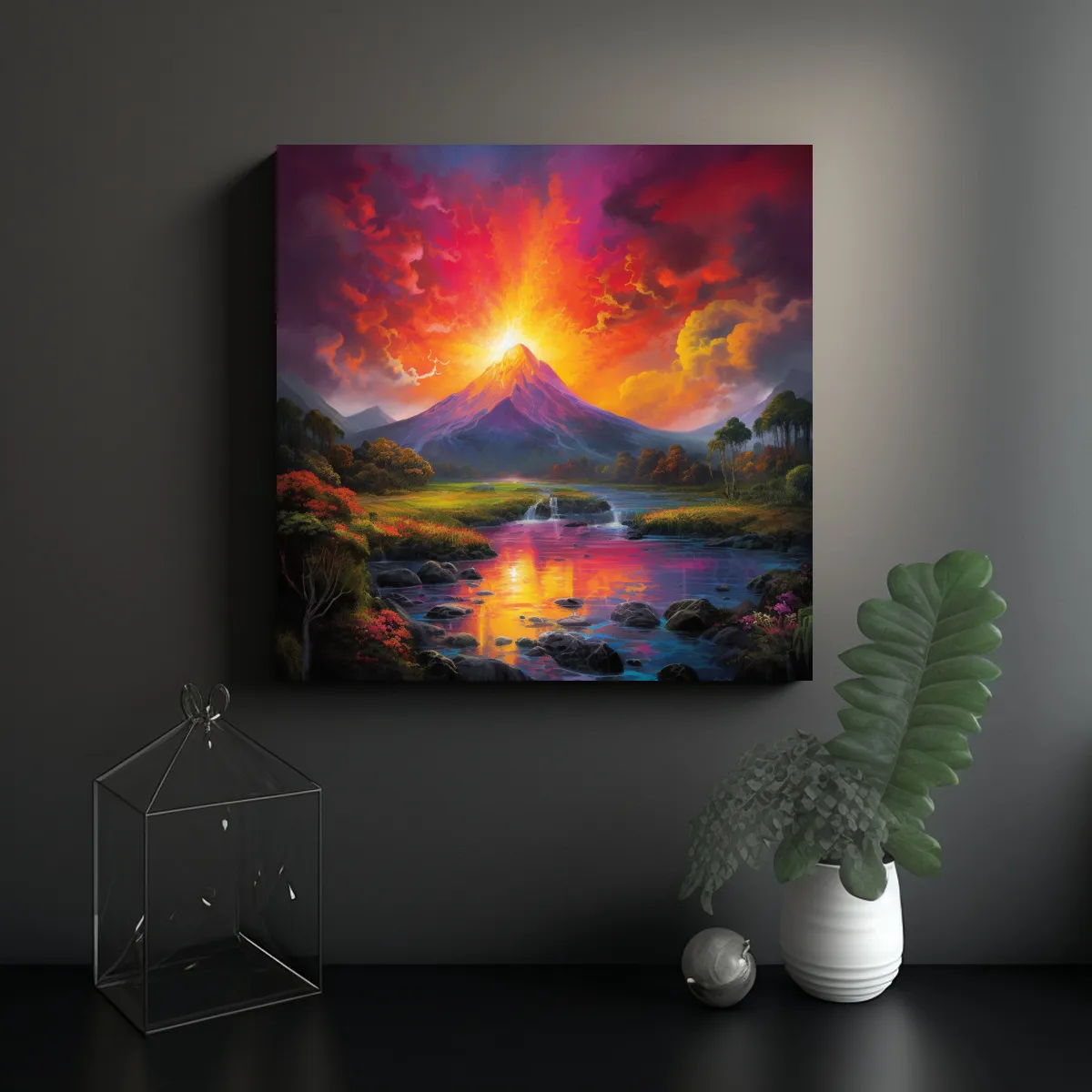 GENERICO - Cuadro Pintura Decorativa De Naturaleza Vibrante: 70x70 Cm