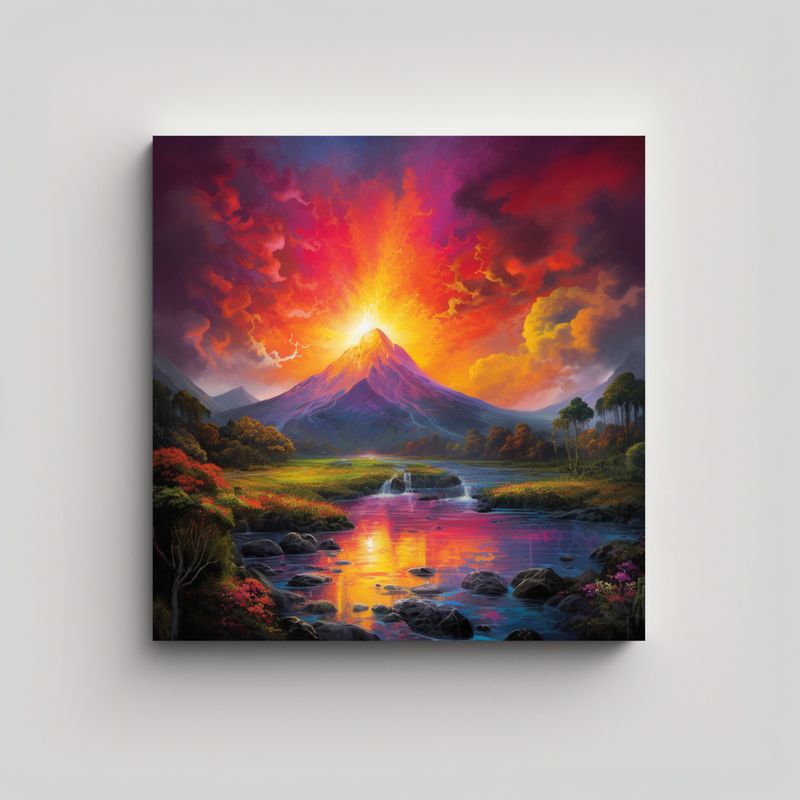 GENERICO - Cuadro Pintura Decorativa De Naturaleza Vibrante: 60x60 Cm