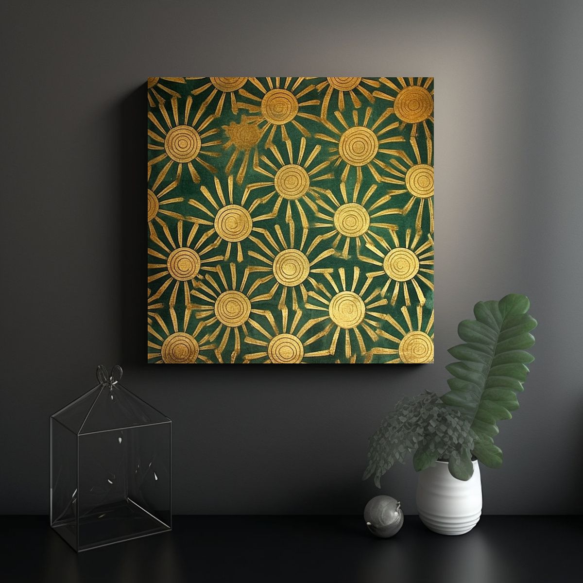 GENERICO - Pinturas Decorativas Dai Con Patrón étnico En 90x90 Cm