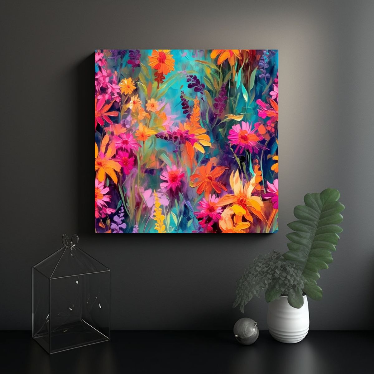 GENERICO - Pinturas Decorativas De Flores Silvestres En 90x90 Cm