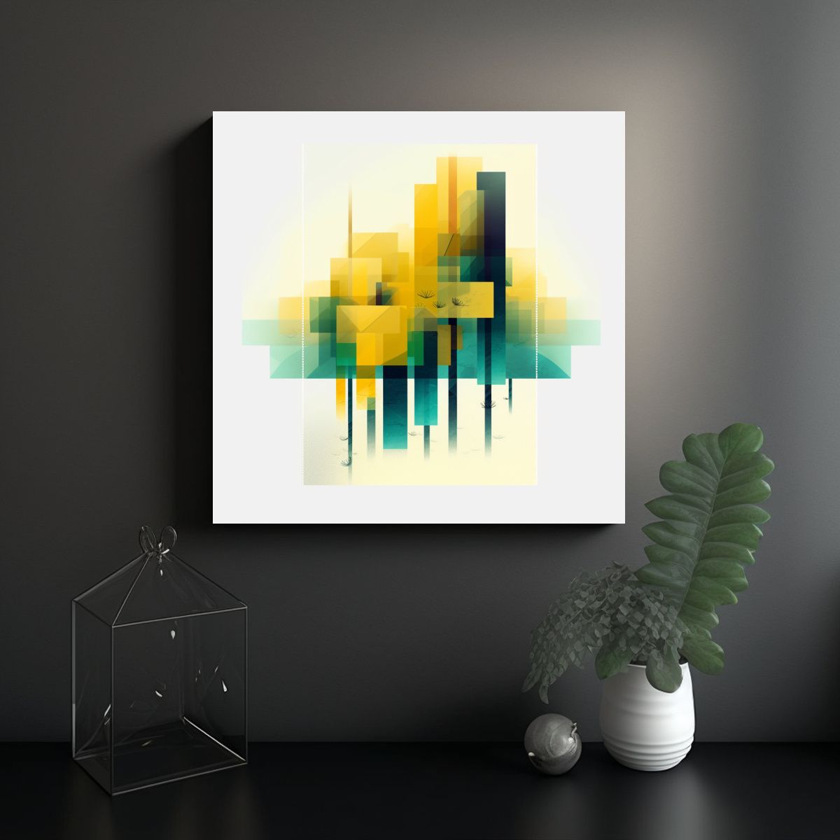 GENERICO - Cuadros Abstractos: Protagonismo Constructivista 80x80 Cm