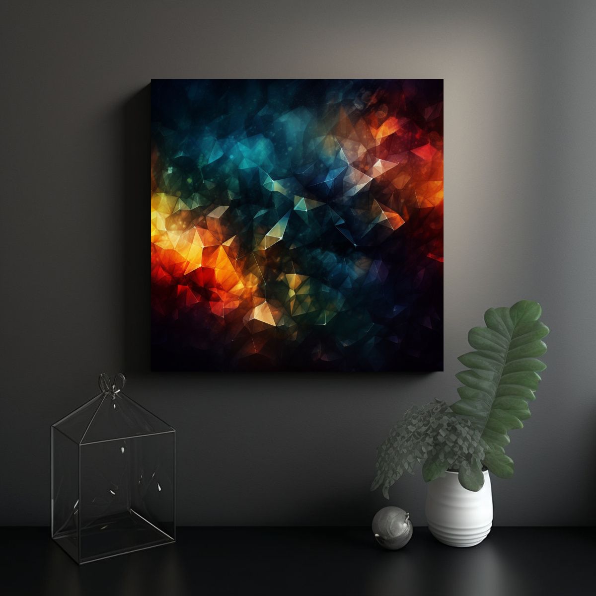 GENERICO - Pinturas Decorativas Brillantes Sobre Fondo De 90x90 Cm