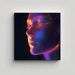 GENERICO - Cuadro Decorativo Holográfico Con Rostro Dht Que 70x70 Cm
