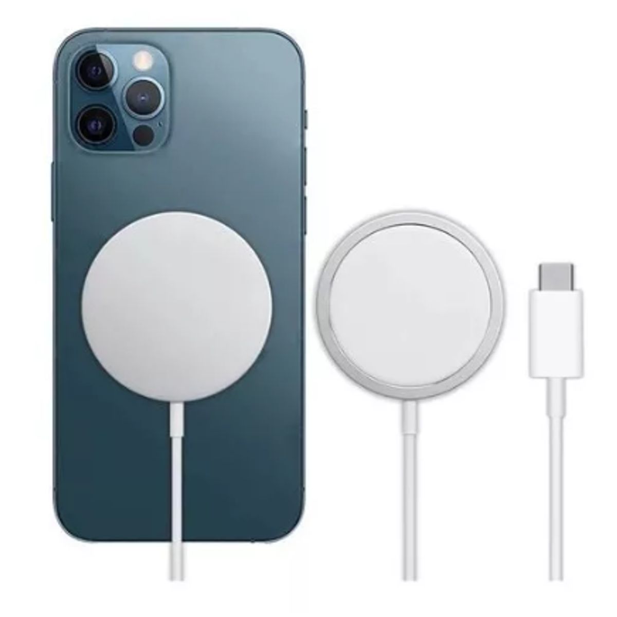 GENERICO - Cargador Magsafe Magnético Inalámbrico Compatible iPhone Color Blanco