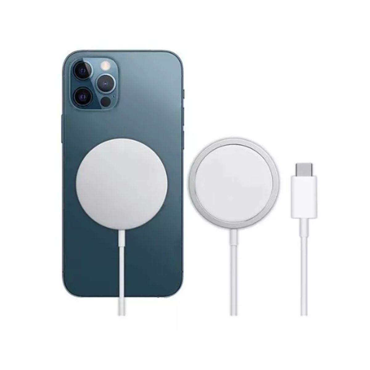 GENERICO - Cargador Magsafe Magnético Inalámbrico Compatible iPhone Color Blanco