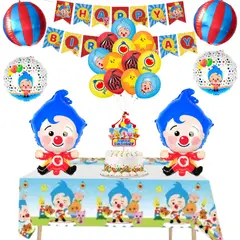 GENERICO - Set Decoración Globos + banderín payasito Plim plim