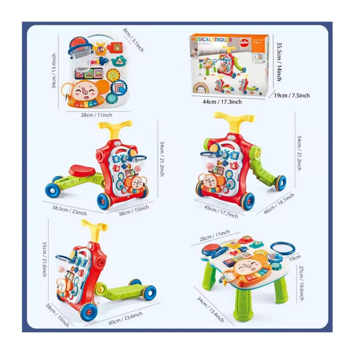 ACTUAL - Caminadora Scooter Triciclo Mesa de Juegos Bebé Musical