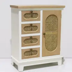 SORENTO - Mueble Cómoda Blanca Con Junco